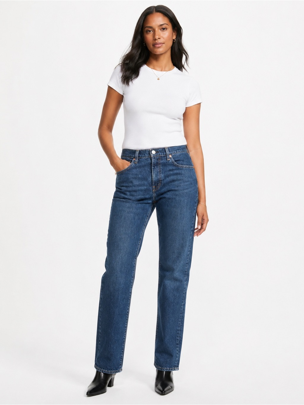 Levi's Premium Classic Women's Straight-Leg Jeans - Deep Blue Wash